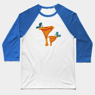 Mushrooms and Butterflies Baseball T-Shirt